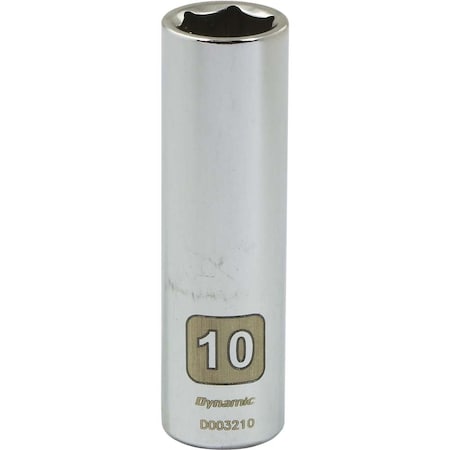 Dynamic 1/4" Drive, 10mm Metric Socket, 6 Points D003210